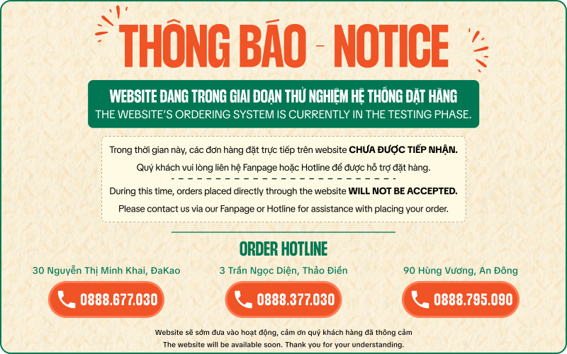 THÔNG BÁO - NOTICE